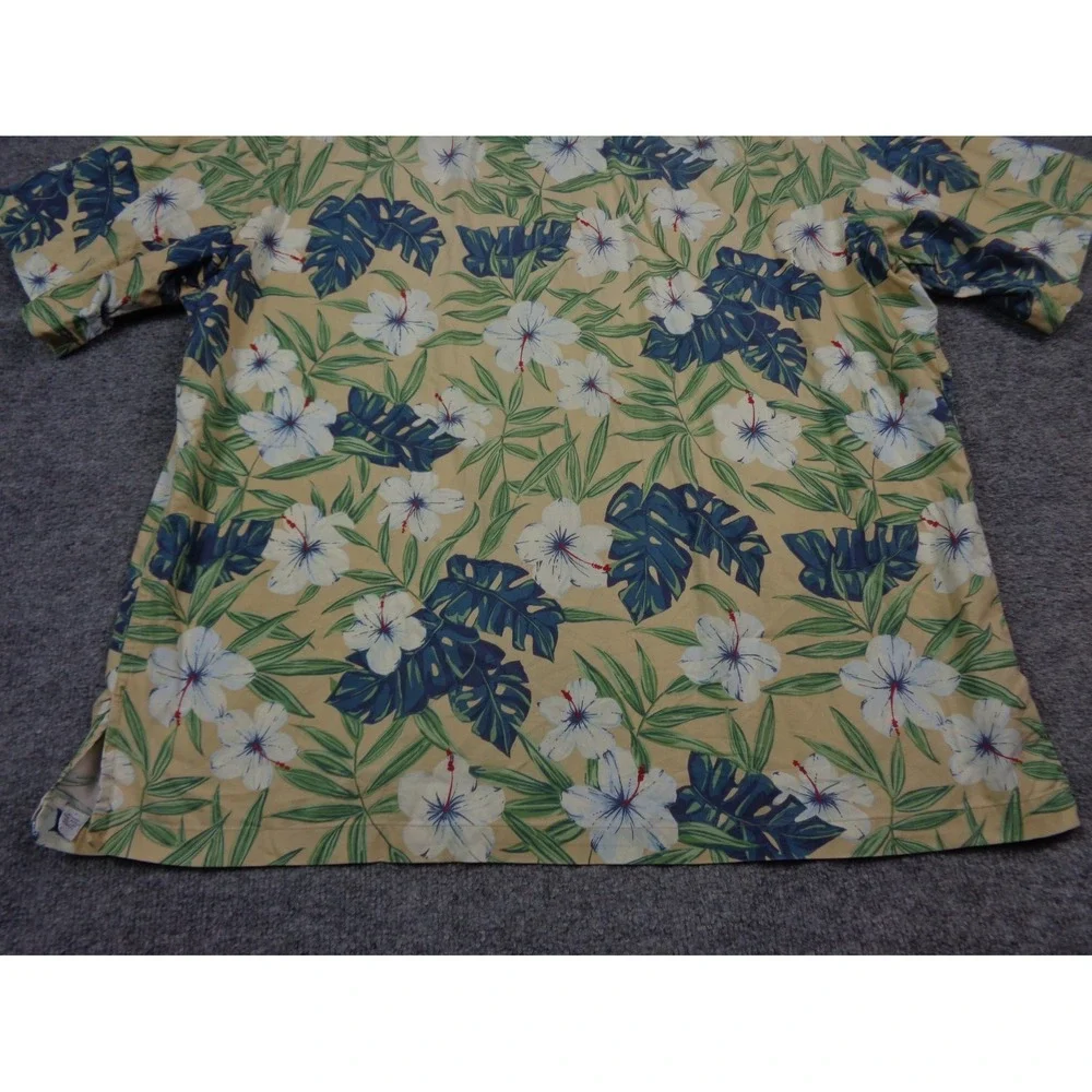 VTG Polo Ralph Lauren Loop Collar Shirt Men XL Blue Clayton Hawaiian Floral